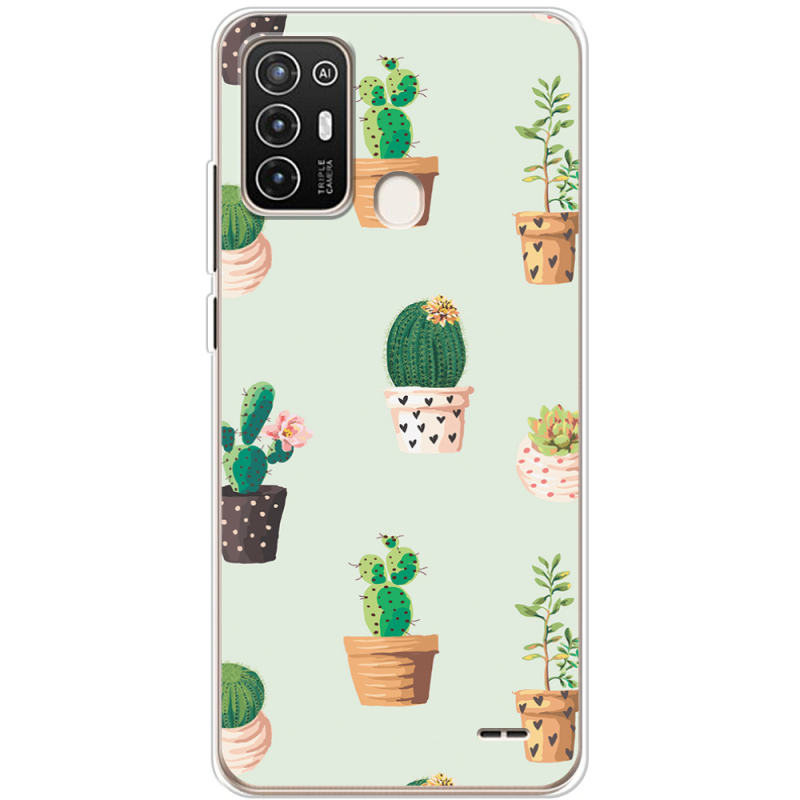 Чехол BoxFace ZTE Blade A52 L-green Cacti