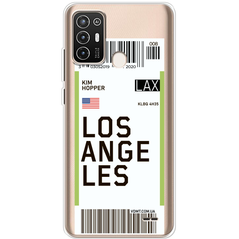 Прозрачный чехол BoxFace ZTE Blade A52 Ticket Los Angeles