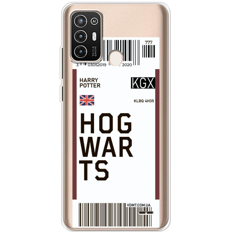 Прозрачный чехол BoxFace ZTE Blade A52 Ticket Hogwarts