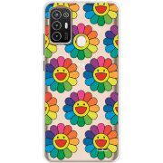 Прозрачный чехол BoxFace ZTE Blade A52 Hippie Flowers