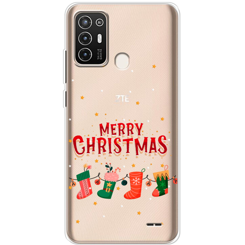 Прозрачный чехол BoxFace ZTE Blade A52 Merry Christmas