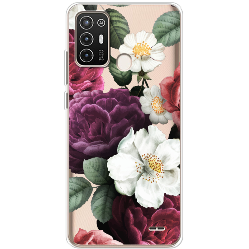 Прозрачный чехол BoxFace ZTE Blade A52 Floral Dark Dreams