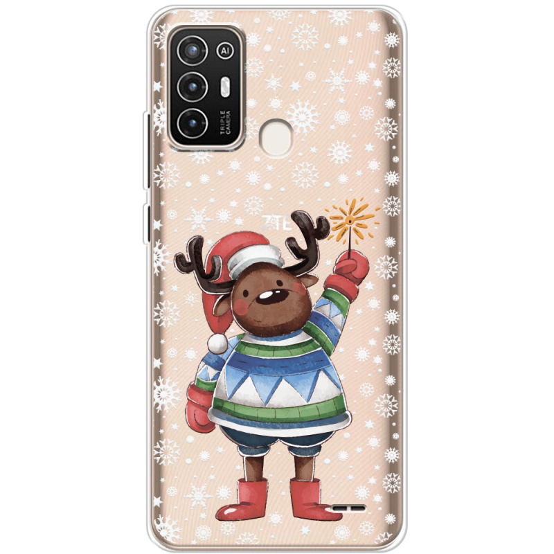 Прозрачный чехол BoxFace ZTE Blade A52 Christmas Deer with Snow