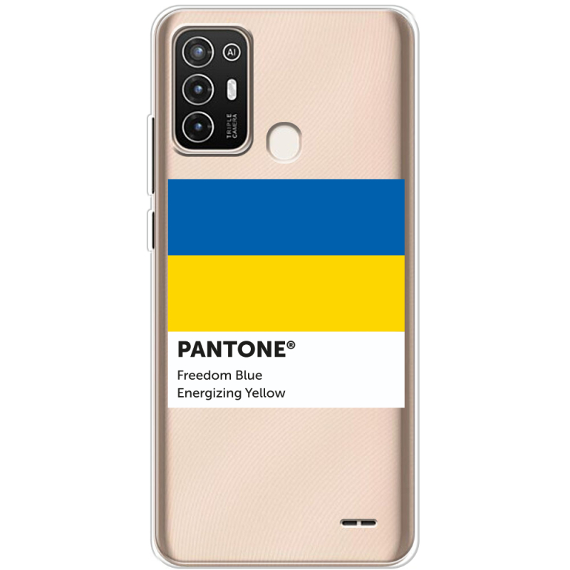 Прозрачный чехол BoxFace ZTE Blade A52 Pantone вільний синій