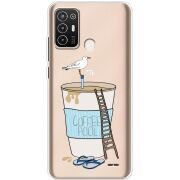 Прозрачный чехол BoxFace ZTE Blade A52 Segull in Cofee Pool