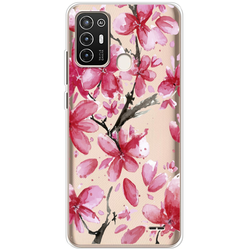 Прозрачный чехол BoxFace ZTE Blade A52 Pink Magnolia