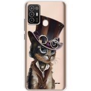 Прозрачный чехол BoxFace ZTE Blade A52 Steampunk Cat