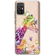 Прозрачный чехол BoxFace ZTE Blade A52 Colorful Giraffe