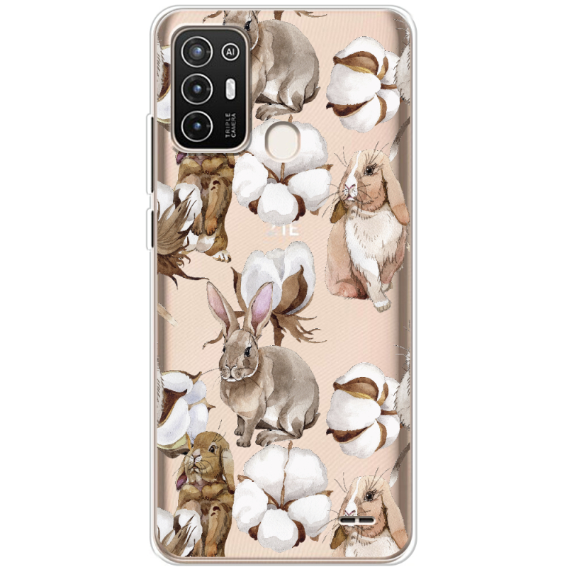 Прозрачный чехол BoxFace ZTE Blade A52 Cotton and Rabbits