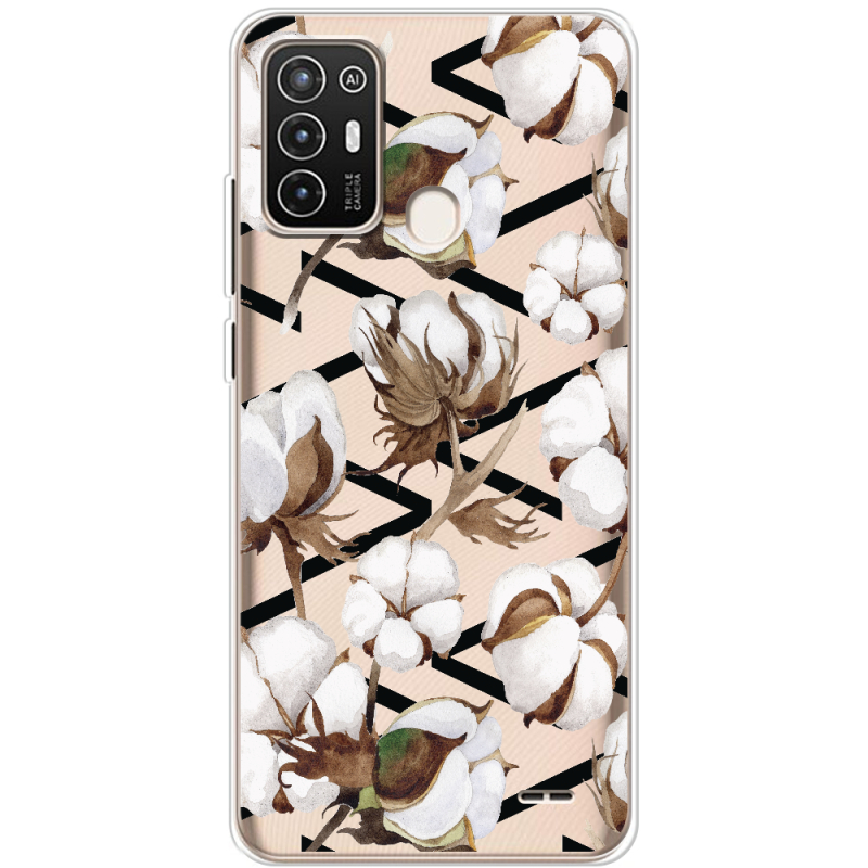 Прозрачный чехол BoxFace ZTE Blade A52 Cotton flowers