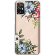 Прозрачный чехол BoxFace ZTE Blade A52 Floral