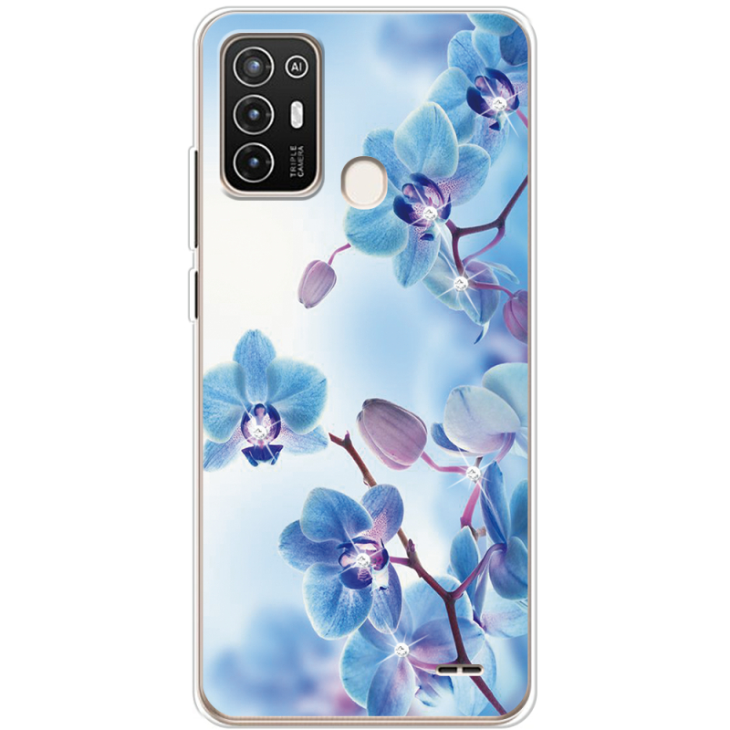 Чехол со стразами ZTE Blade A52 Orchids