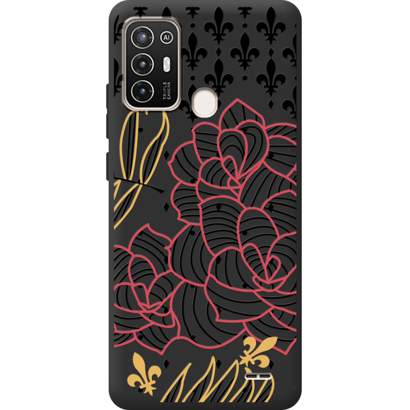 Черный чехол BoxFace ZTE Blade A52 FranceFlowers