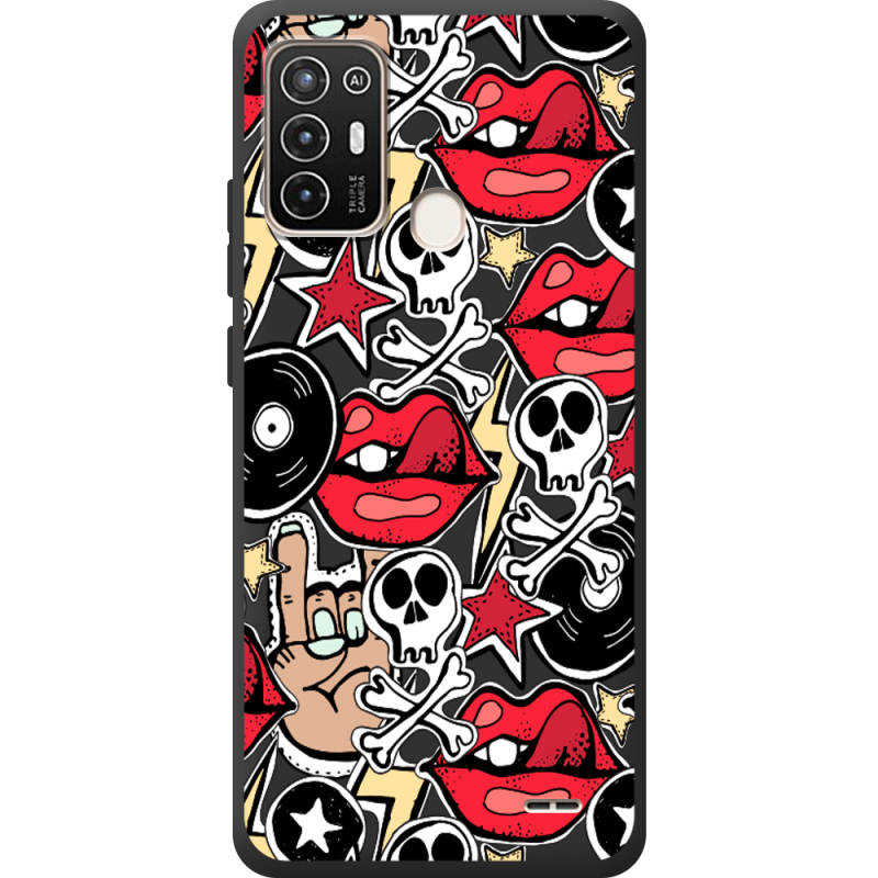 Черный чехол BoxFace ZTE Blade A52 Rock Graffiti