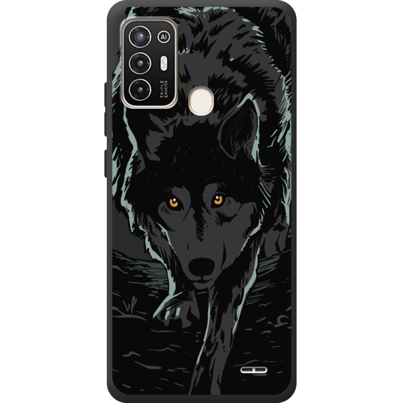 Черный чехол BoxFace ZTE Blade A52 Wolf