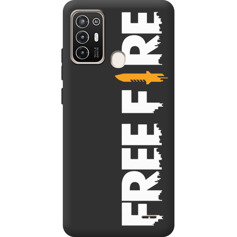 Черный чехол BoxFace ZTE Blade A52 Free Fire White Logo