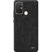 Черный чехол BoxFace ZTE Blade A52 Leaves