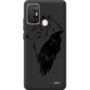 Черный чехол BoxFace ZTE Blade A52 Wolf and Raven