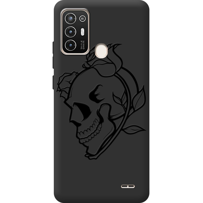 Черный чехол BoxFace ZTE Blade A52 Skull and Roses