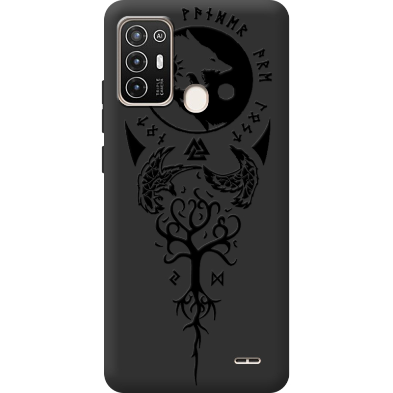 Черный чехол BoxFace ZTE Blade A52 Hugin and Munin