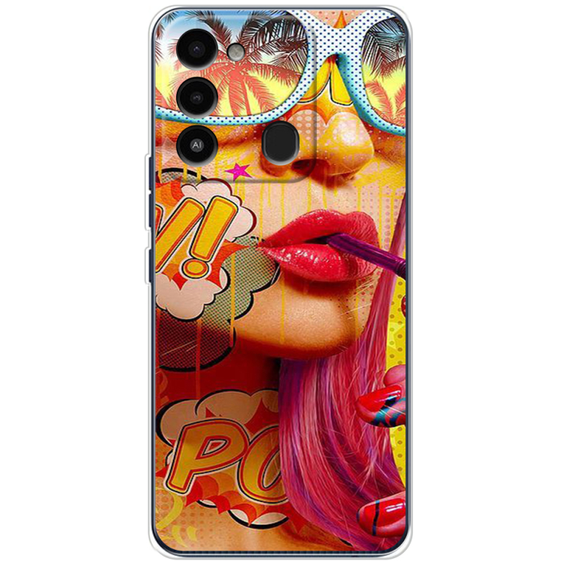 Чехол BoxFace Tecno Spark Go 2022 Yellow Girl Pop Art