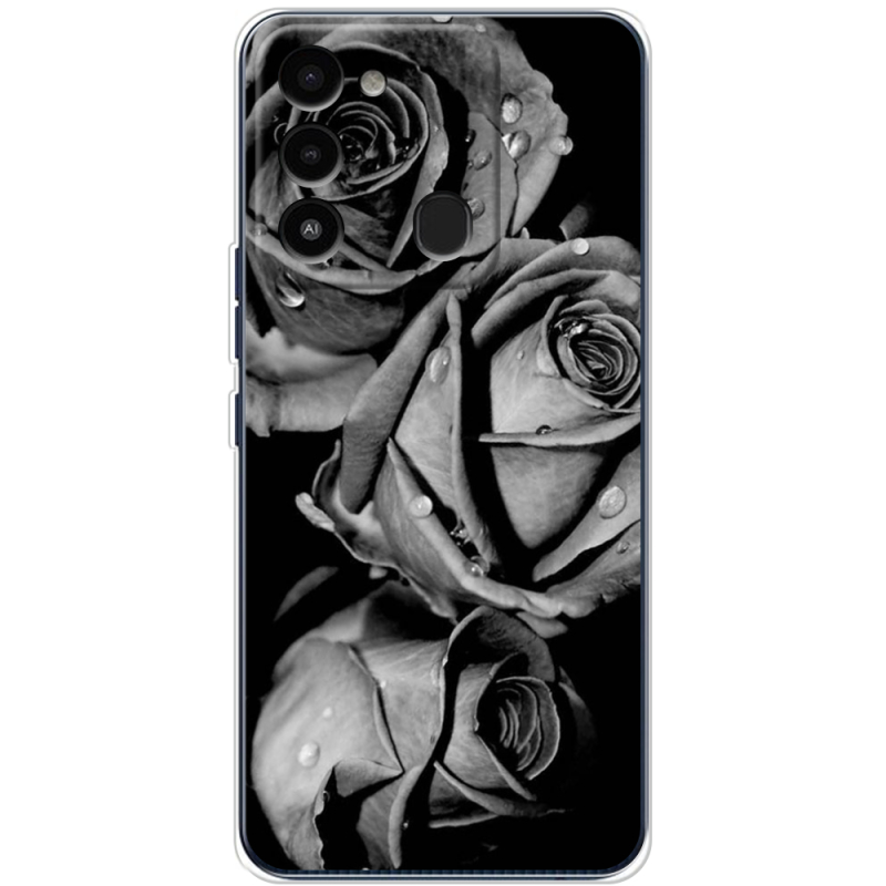 Чехол BoxFace Tecno Spark Go 2022 Black and White Roses