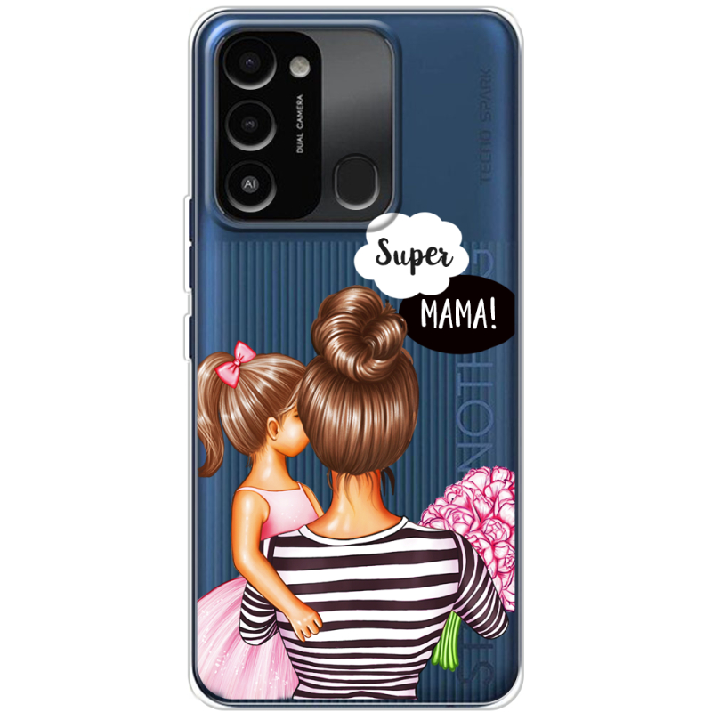 Прозрачный чехол BoxFace Tecno Spark Go 2022 Super Mama and Daughter