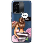 Прозрачный чехол BoxFace Tecno Spark Go 2022 Super Mama and Daughter