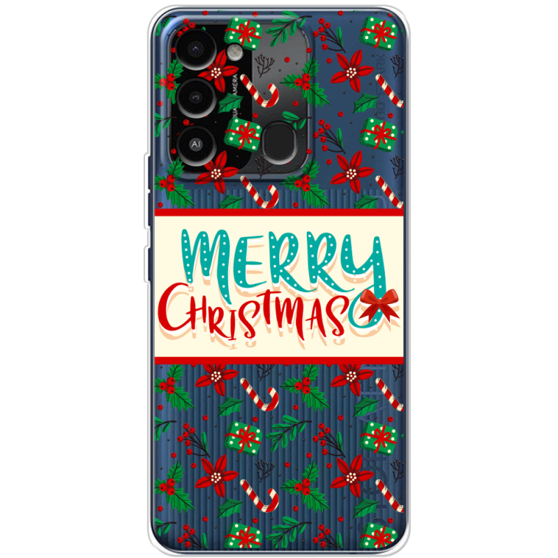 Прозрачный чехол BoxFace Tecno Spark Go 2022 Vintage Christmas Pattern