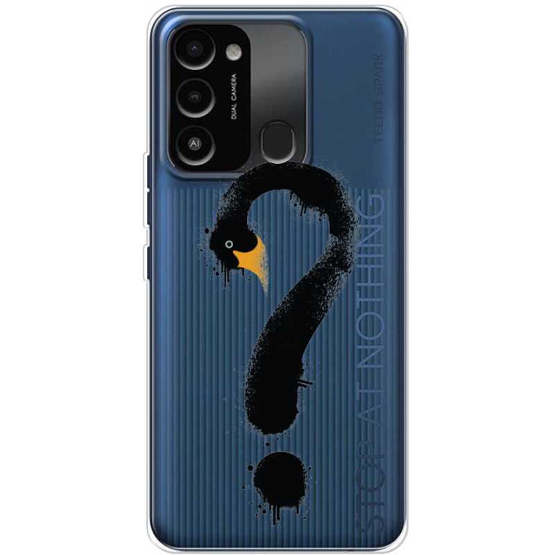 Прозрачный чехол BoxFace Tecno Spark Go 2022 Swan question