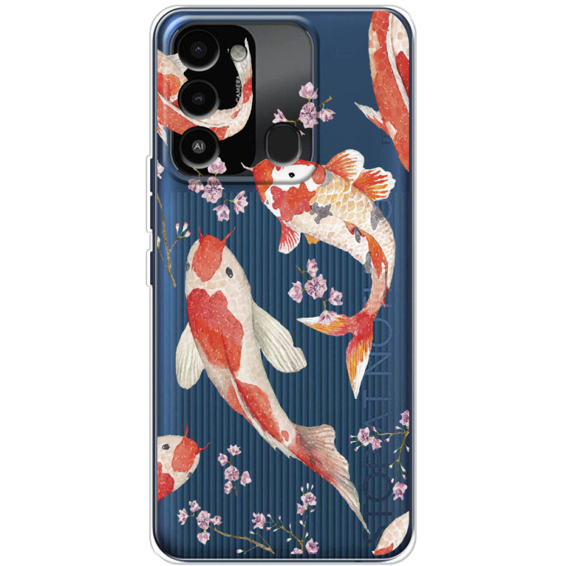 Прозрачный чехол BoxFace Tecno Spark Go 2022 Japanese Koi Fish