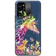 Прозрачный чехол BoxFace Tecno Spark Go 2022 Colorful Giraffe