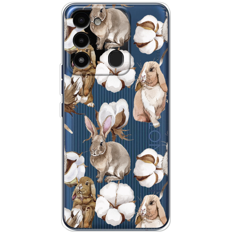 Прозрачный чехол BoxFace Tecno Spark Go 2022 Cotton and Rabbits