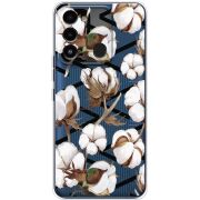 Прозрачный чехол BoxFace Tecno Spark Go 2022 Cotton flowers