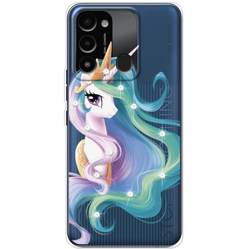 Чехол со стразами BoxFace Tecno Spark Go 2022 Unicorn Queen