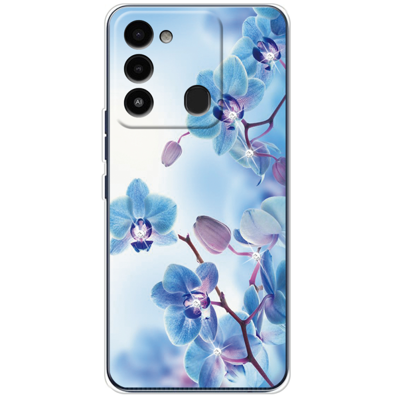 Чехол со стразами BoxFace Tecno Spark Go 2022 Orchids