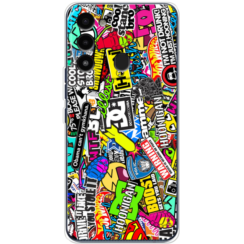 Чехол BoxFace Tecno Spark 8C Multicolored Inscriptions