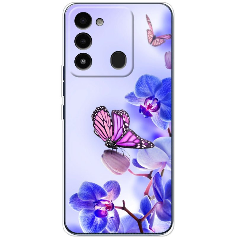 Чехол BoxFace Tecno Spark 8C Orchids and Butterflies