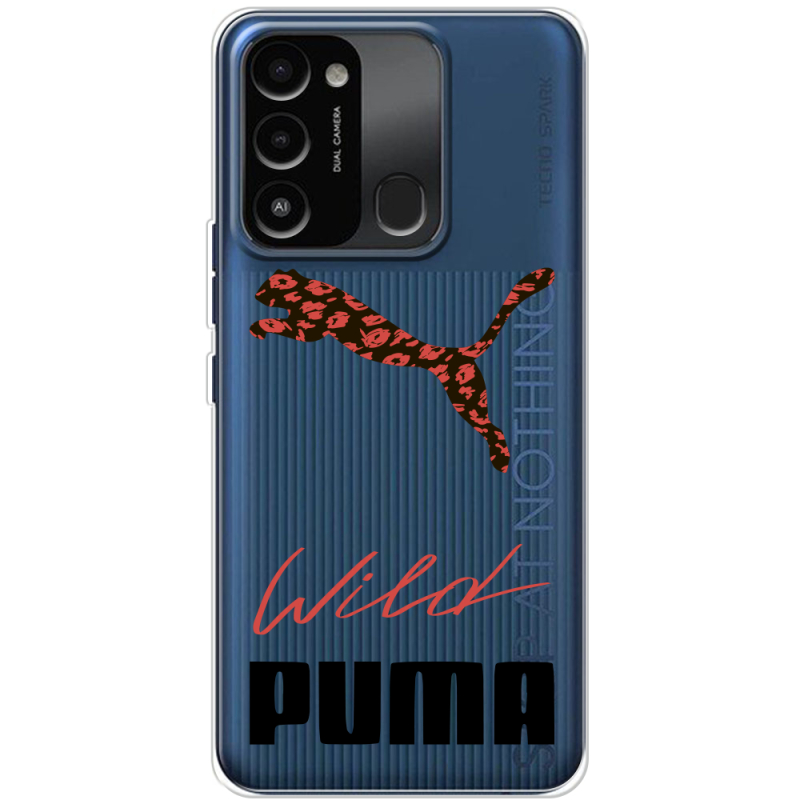 Прозрачный чехол BoxFace Tecno Spark 8C Wild Cat