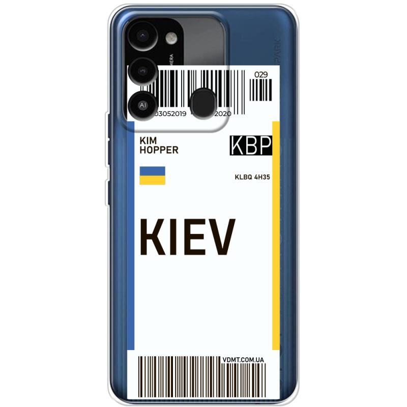 Прозрачный чехол BoxFace Tecno Spark 8C Ticket Kiev