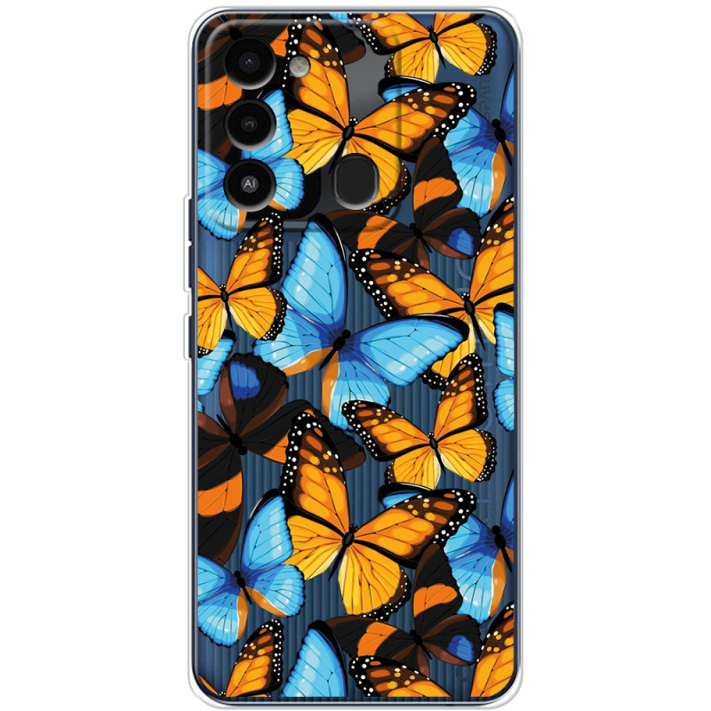 Прозрачный чехол BoxFace Tecno Spark 8C Butterfly Morpho