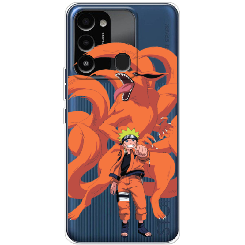 Прозрачный чехол BoxFace Tecno Spark 8C Naruto and Kurama