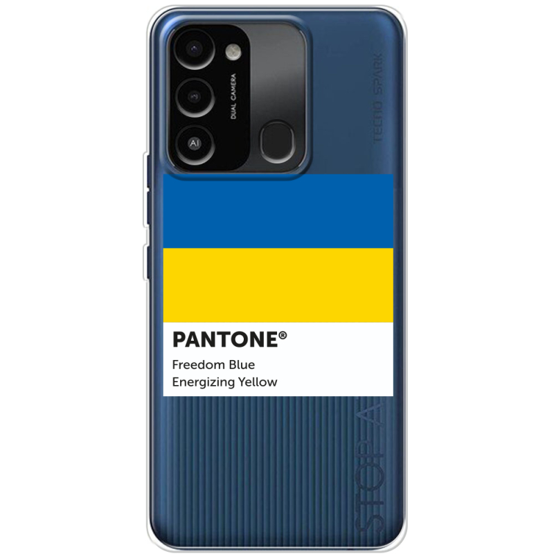 Прозрачный чехол BoxFace Tecno Spark 8C Pantone вільний синій