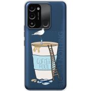 Прозрачный чехол BoxFace Tecno Spark 8C Segull in Cofee Pool