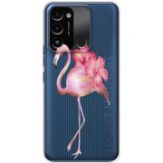 Прозрачный чехол BoxFace Tecno Spark 8C Floral Flamingo