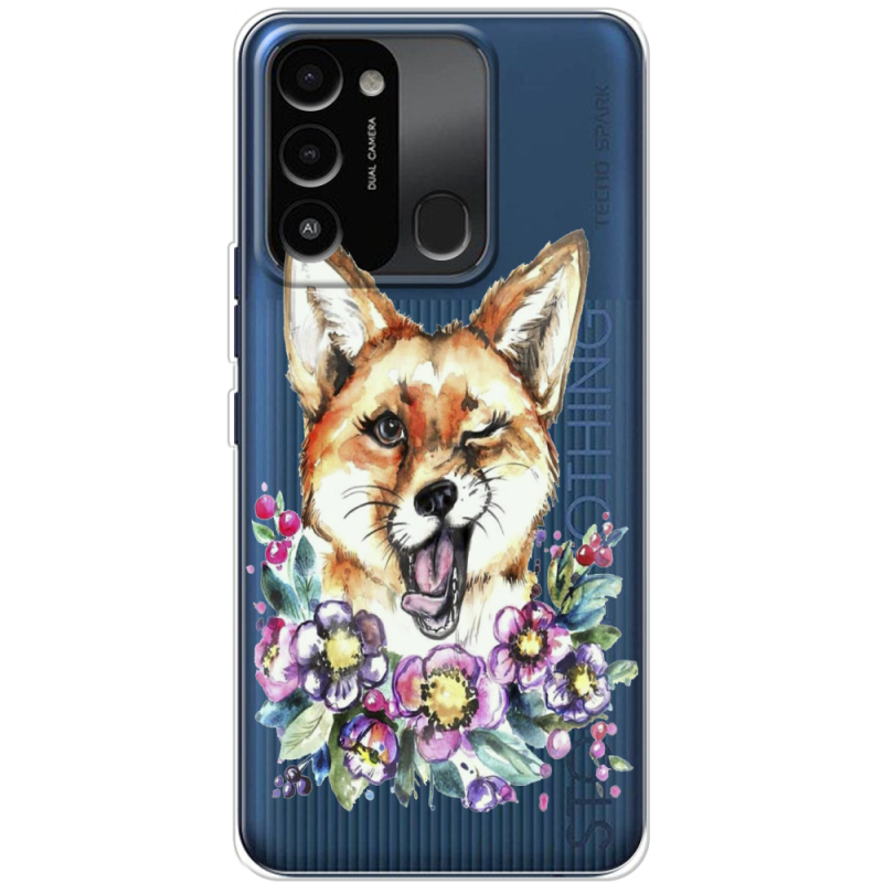 Прозрачный чехол BoxFace Tecno Spark 8C Winking Fox