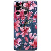 Прозрачный чехол BoxFace Tecno Spark 8C Pink Magnolia