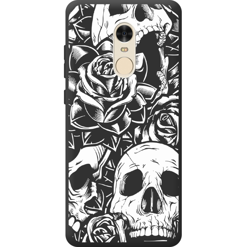 Черный чехол BoxFace Xiaomi Redmi Note 4 Skull and Roses