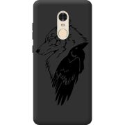 Черный чехол BoxFace Xiaomi Redmi Note 4 Wolf and Raven
