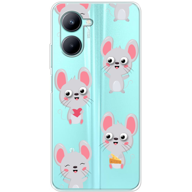 Прозрачный чехол BoxFace Realme C33 с 3D-глазками Mouse